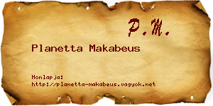Planetta Makabeus névjegykártya
